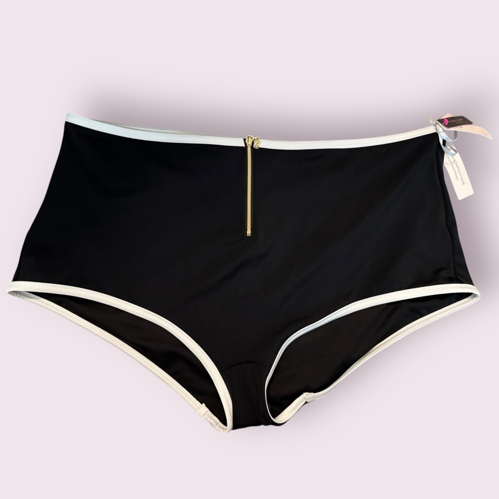 Victoria's Secret Black Bikini Bottoms with White Trim